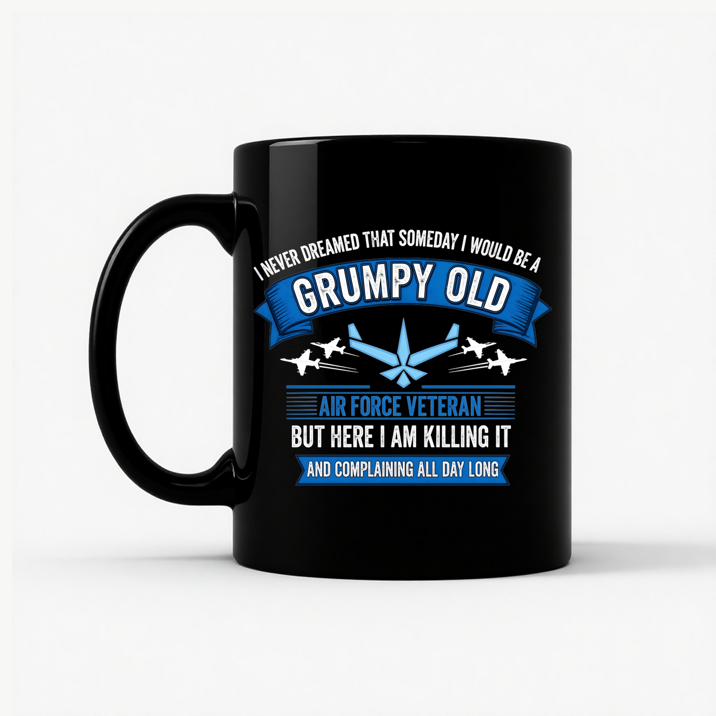 Grumpy Old Air Force Vet Mug in Black