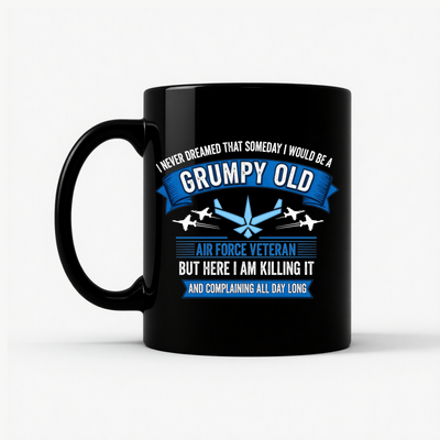 Grumpy Old Air Force Vet Mug in Black