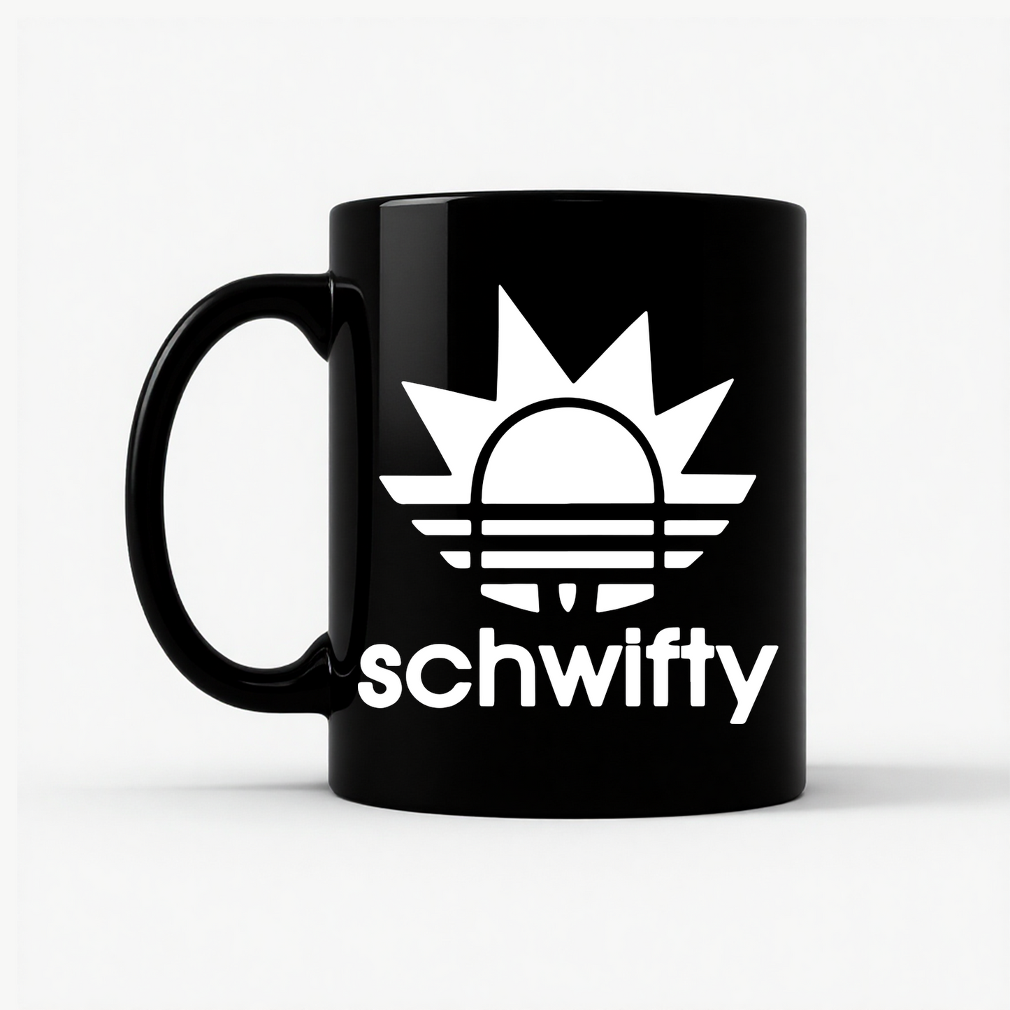 Schwifty Rick and Morty Logo Mug in Black