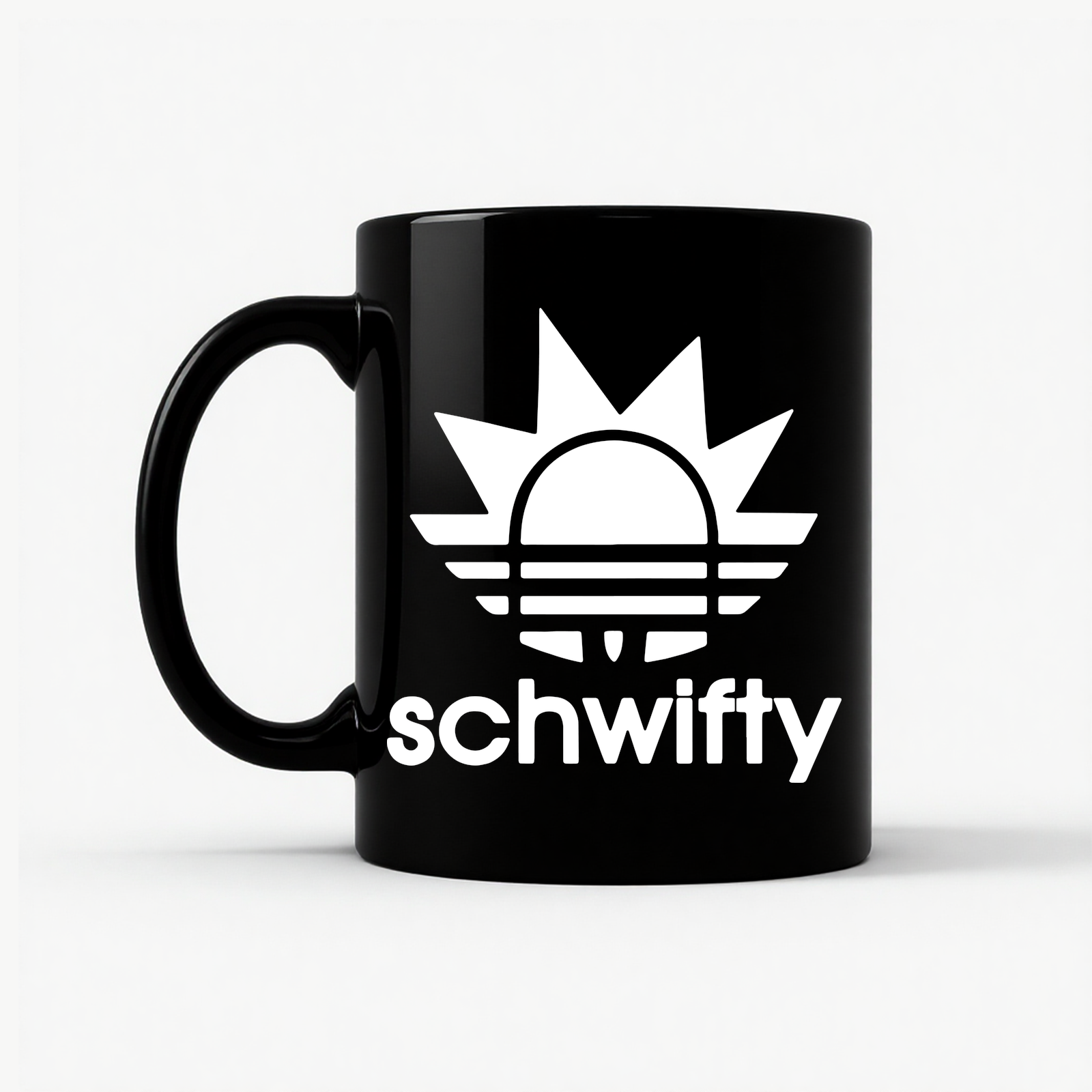 Schwifty Rick and Morty Logo Mug in Black