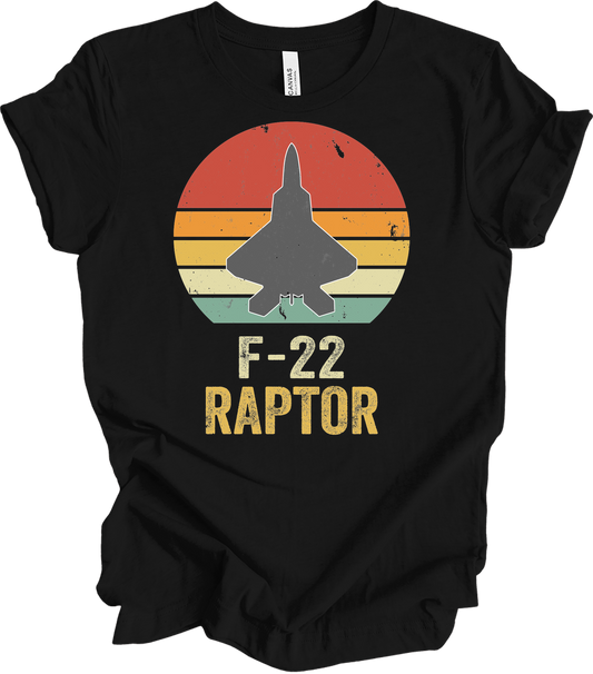 F-22 Raptor Retro T-Shirt in Black