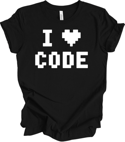 Cool Dude 'I Love Code' T-Shirt in Black
