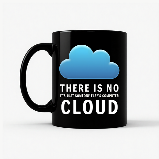 There Is No Cloud Tech Mug in Black