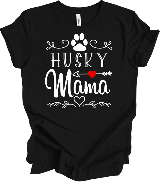 Husky Mama - Dog Lover Gift T-Shirt in Black