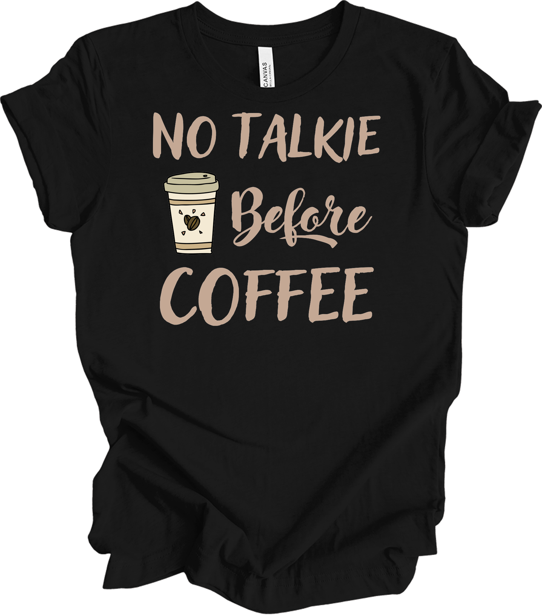 No Talkie Before Coffee T-Shirt in Black