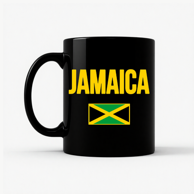 Jamaican Flag Mug - Vintage Jamaica Travel Vacation Mug