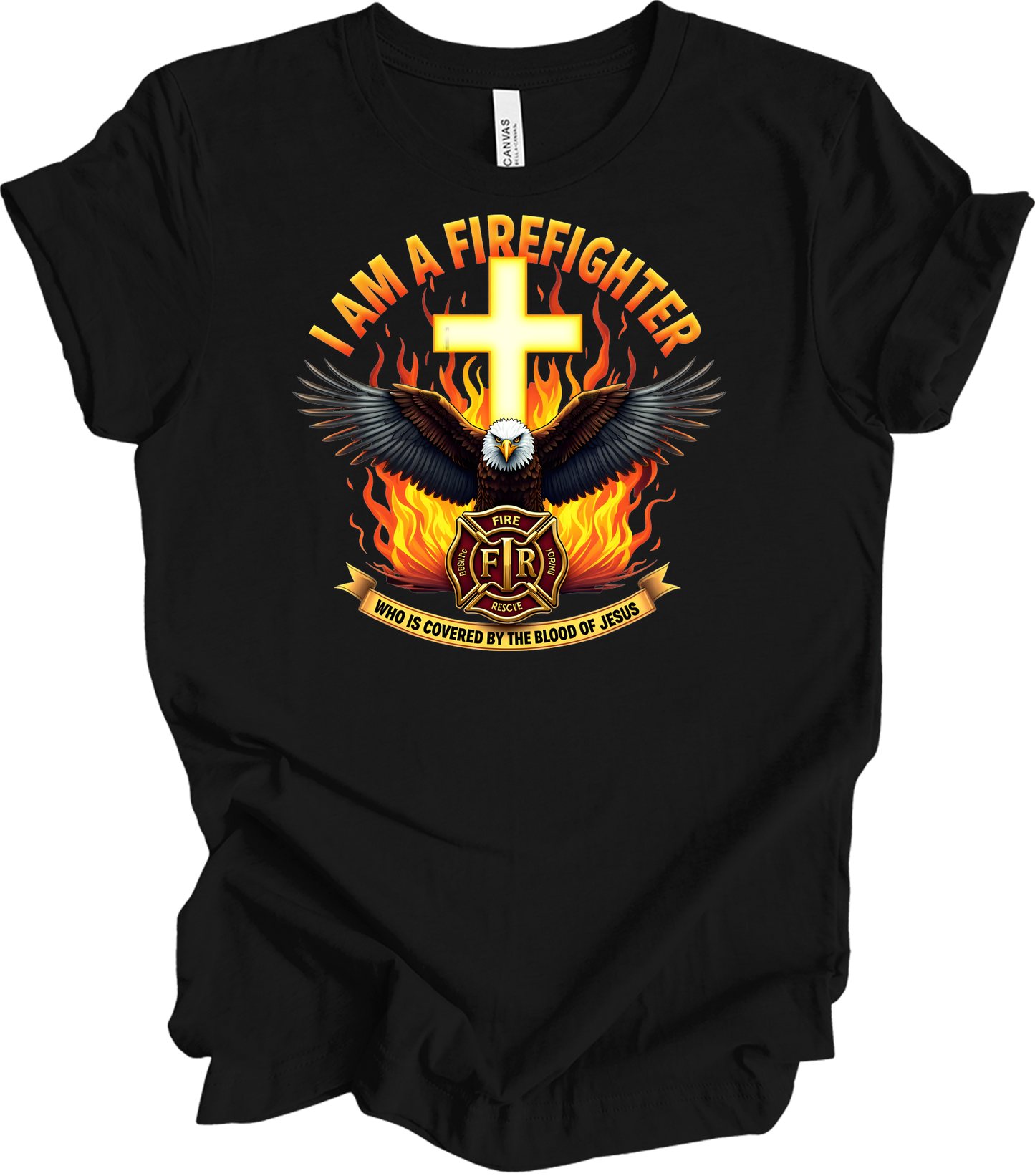 Firefighter Faith T-Shirt in Black