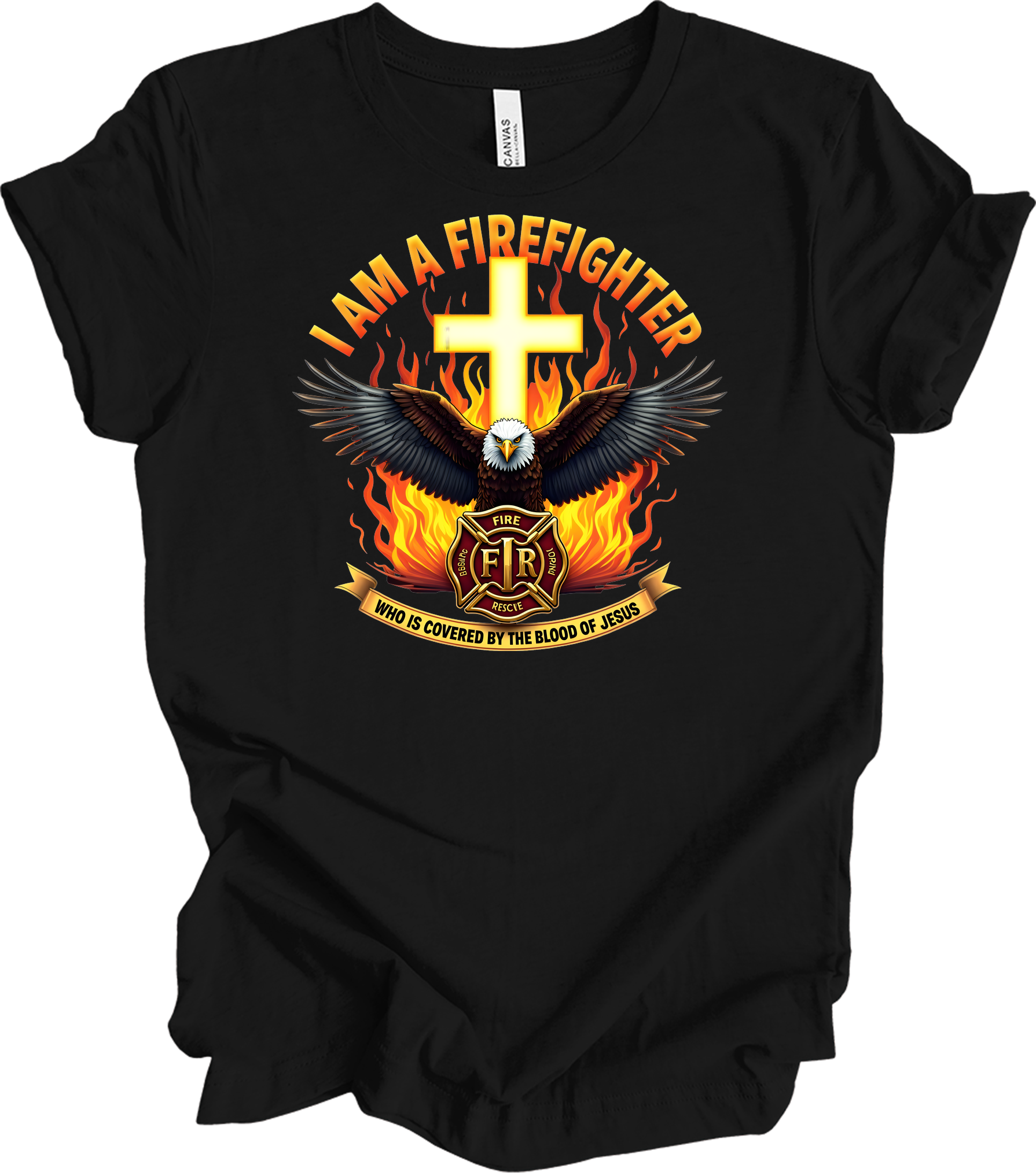 Firefighter Faith T-Shirt in Black