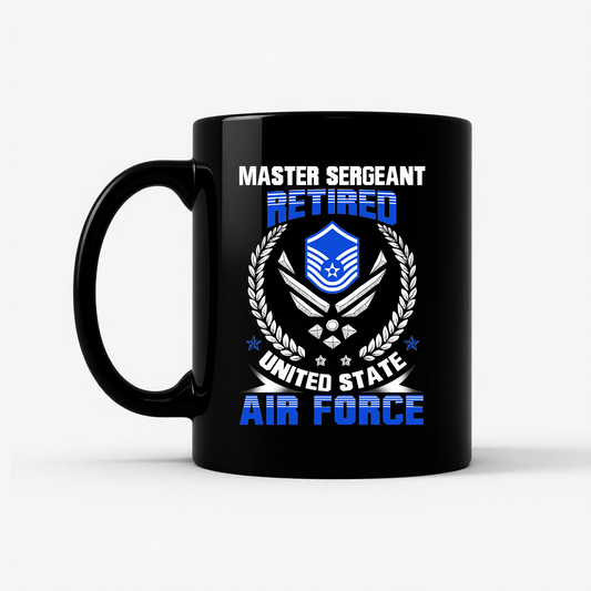 Master Sergeant Retired USAF Mug in Black