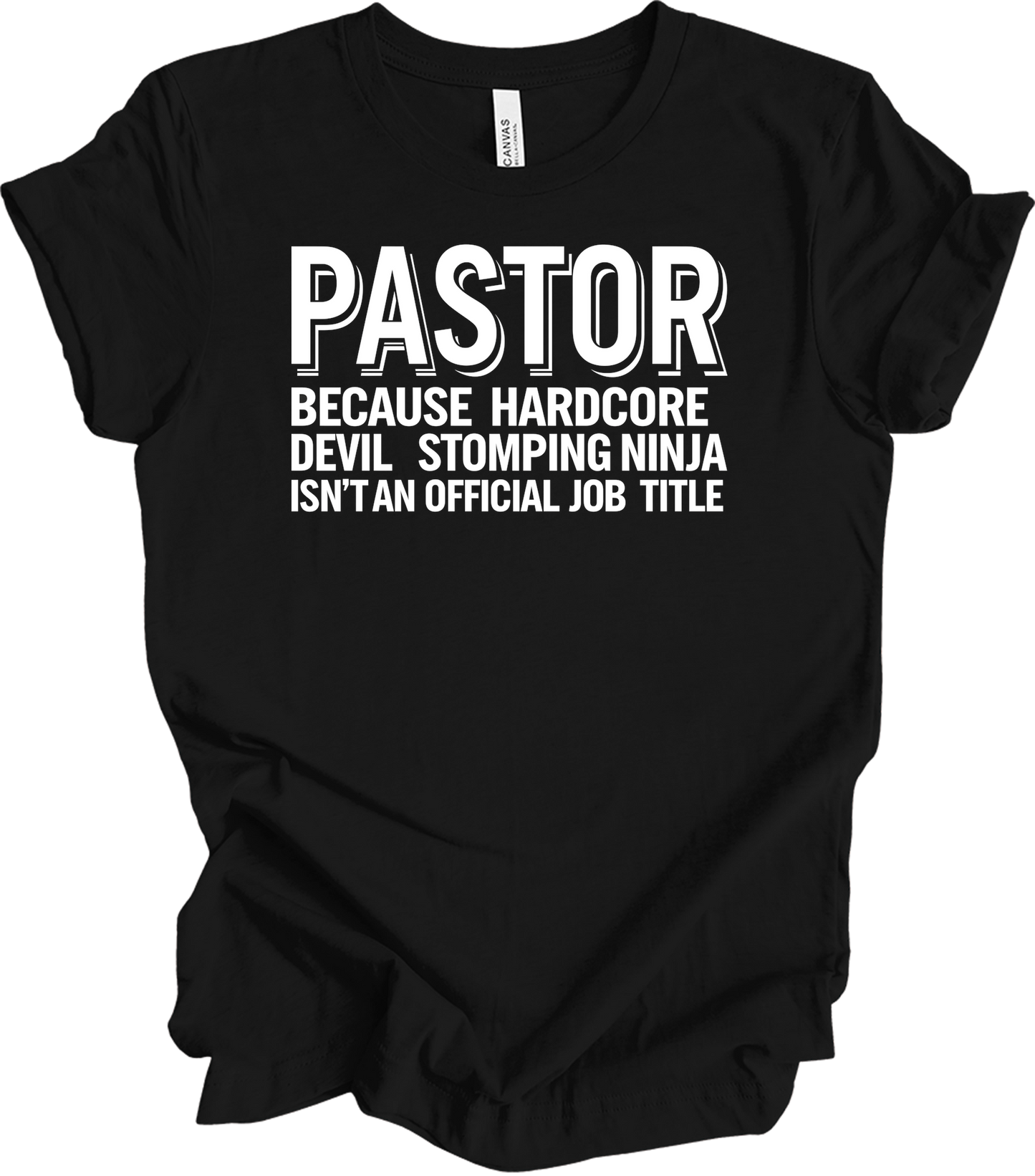Pastor Typography Humor T-Shirt in Black