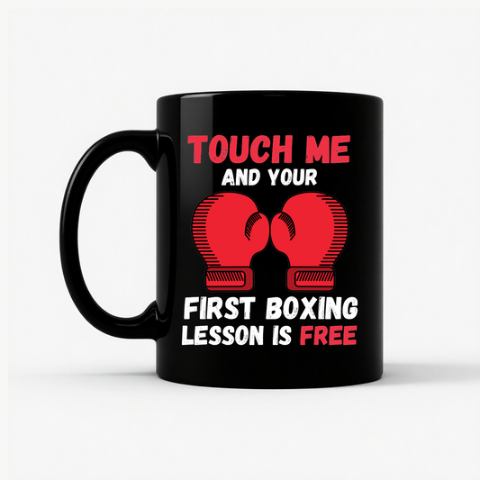 Boxing Lesson Free Mug in Black