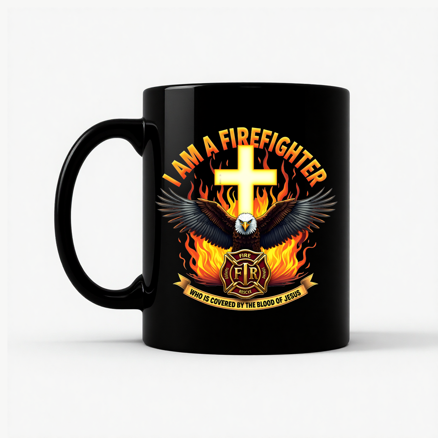 Firefighter Faith Mug in Black