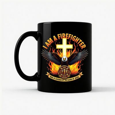 Firefighter Faith Mug in Black
