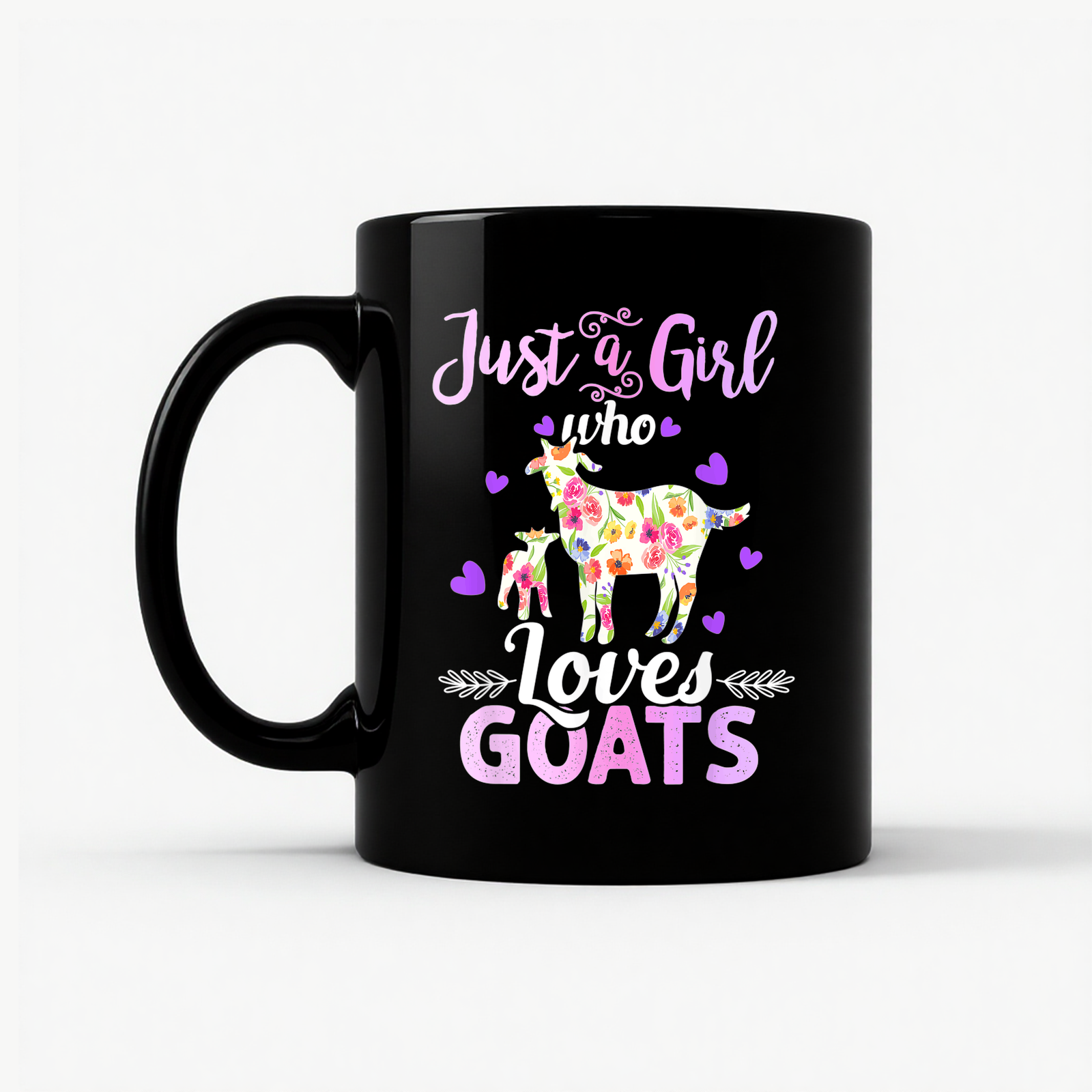 Just a Girl Who Loves Goats Mug in Black