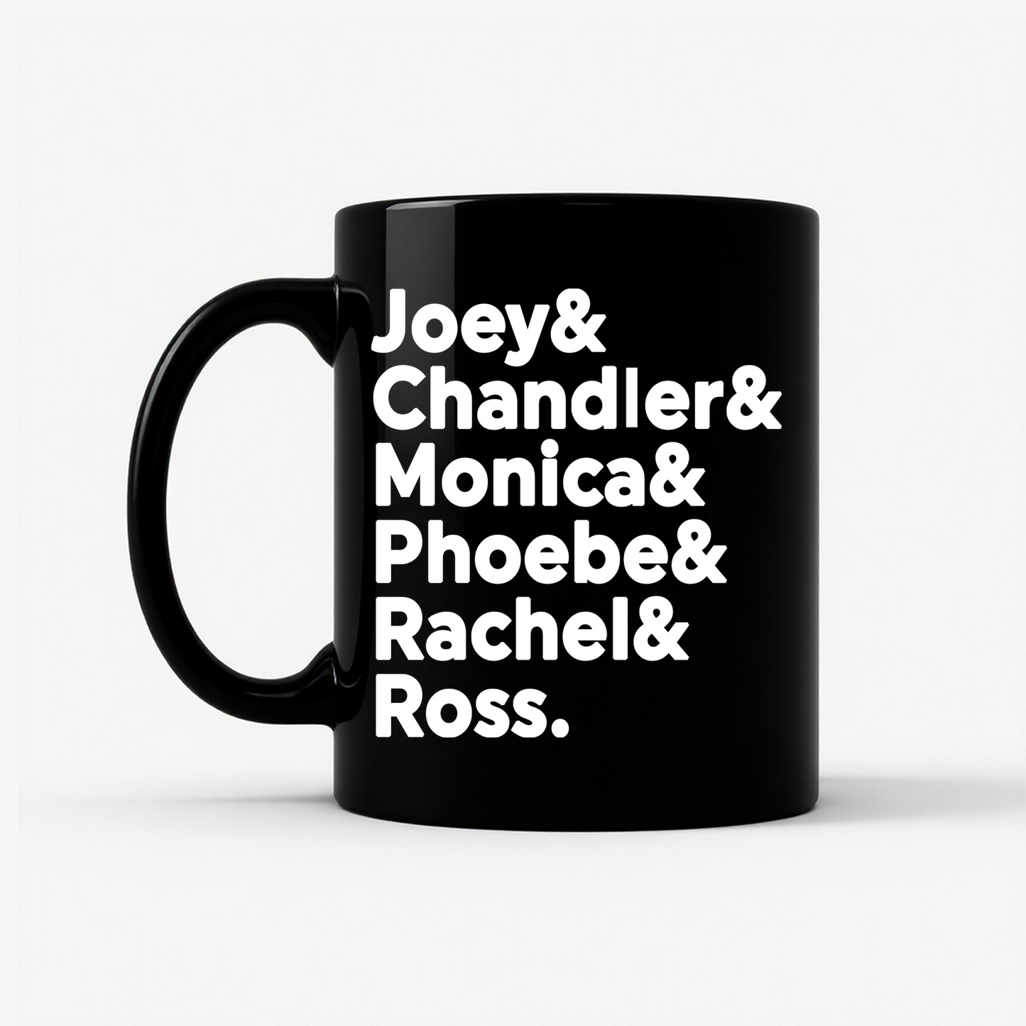 Friends Names List Mug in Black