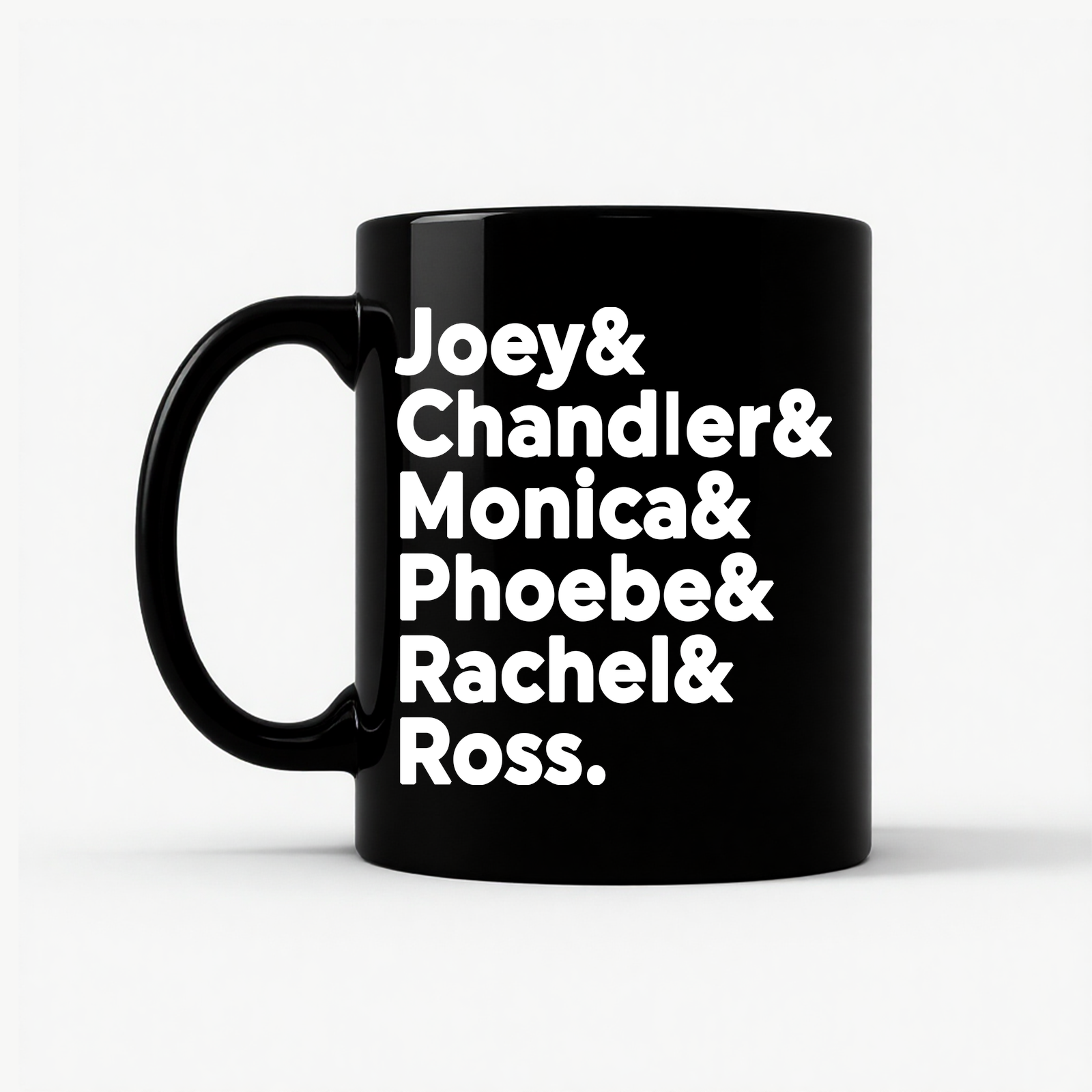 Friends Names List Mug in Black