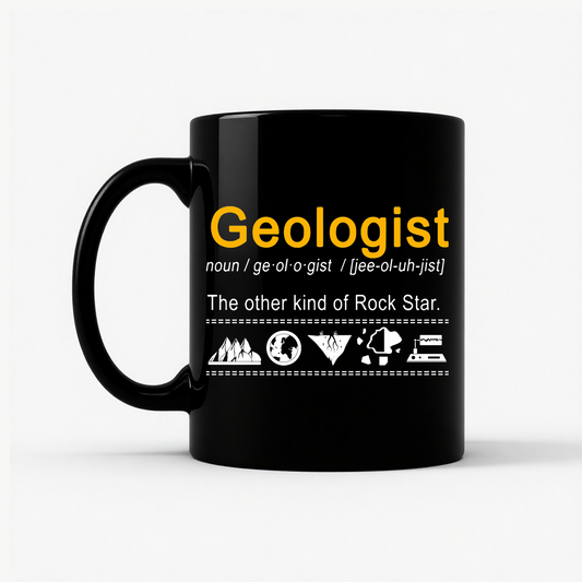 Geologist - Rock Star Humor Mug in Black