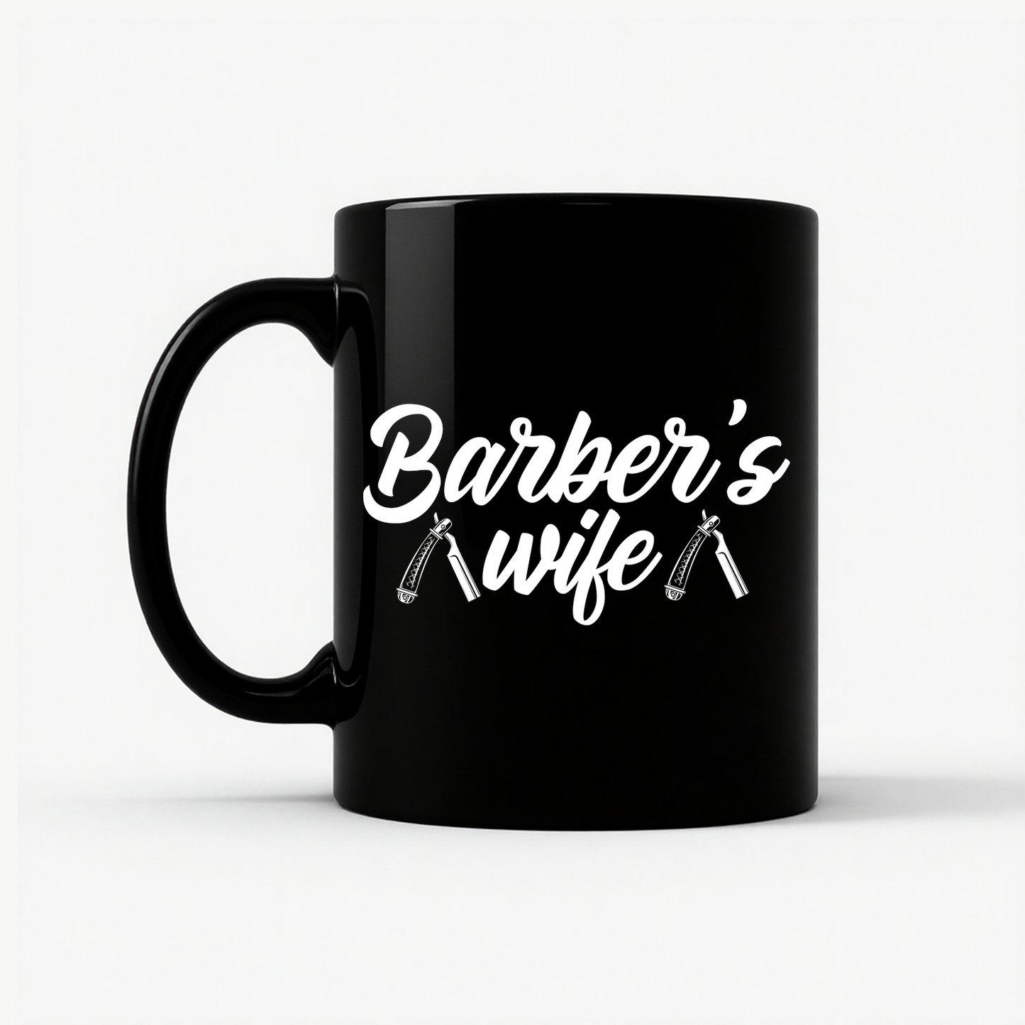 Barber Wife - Barber Shop Gift for Women Mug in Black