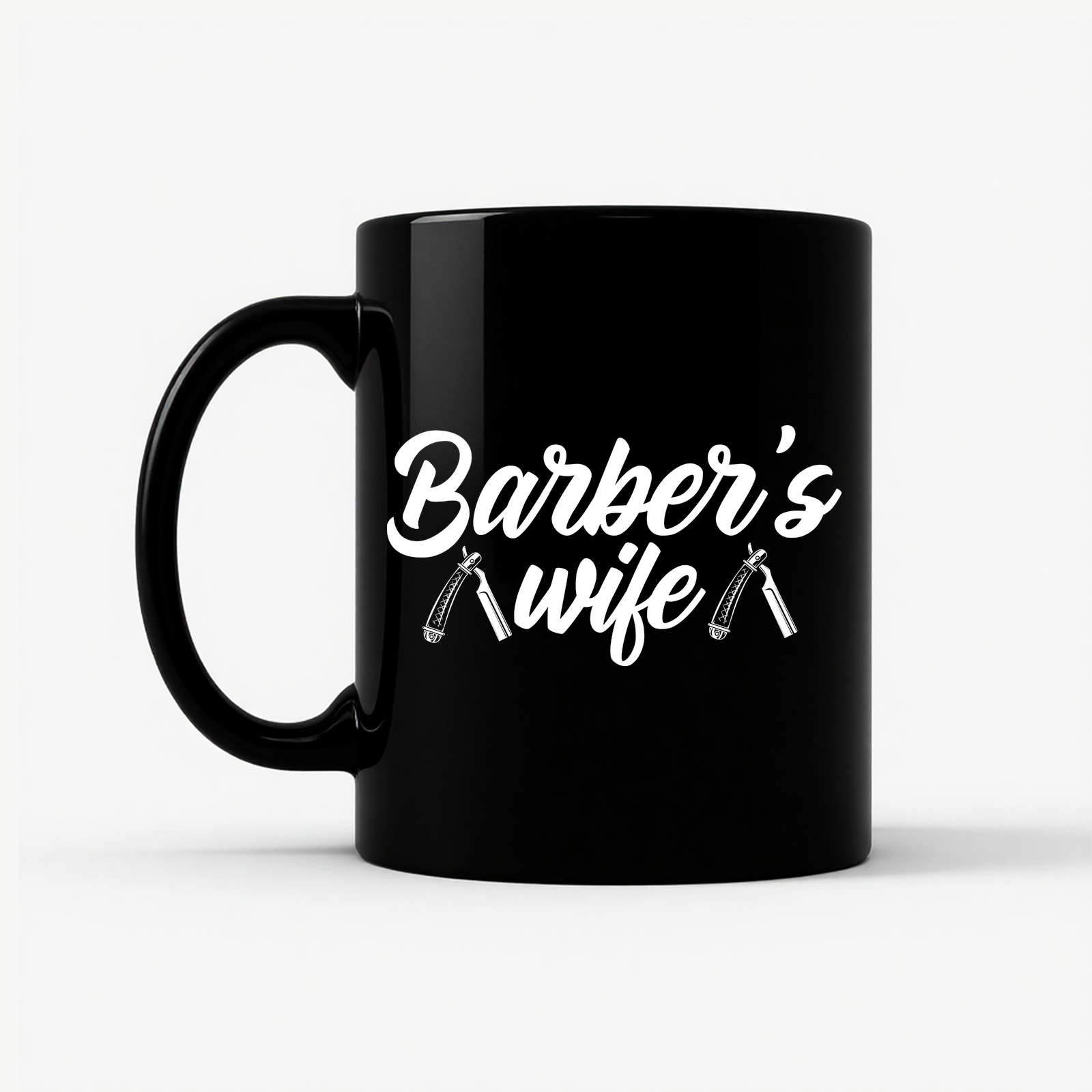 Barber Wife - Barber Shop Gift for Women Mug in Black