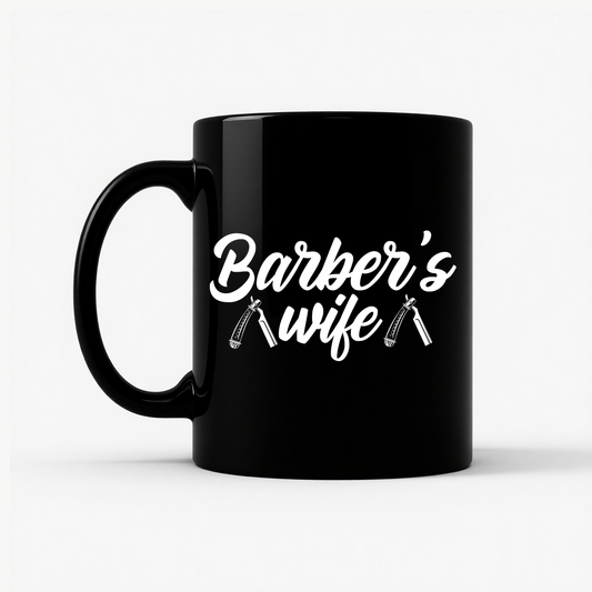 Barber Wife - Barber Shop Gift for Women Mug in Black