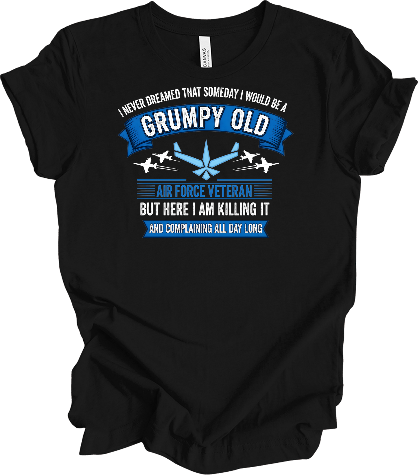 Grumpy Old Air Force Vet T-Shirt in Black