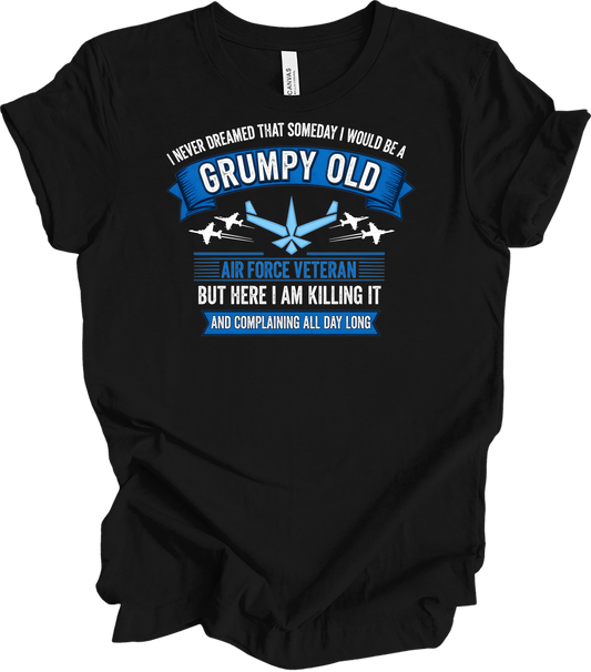 Grumpy Old Air Force Vet T-Shirt in Black