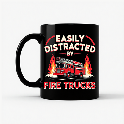 Firefighter Distracted Mug in Black