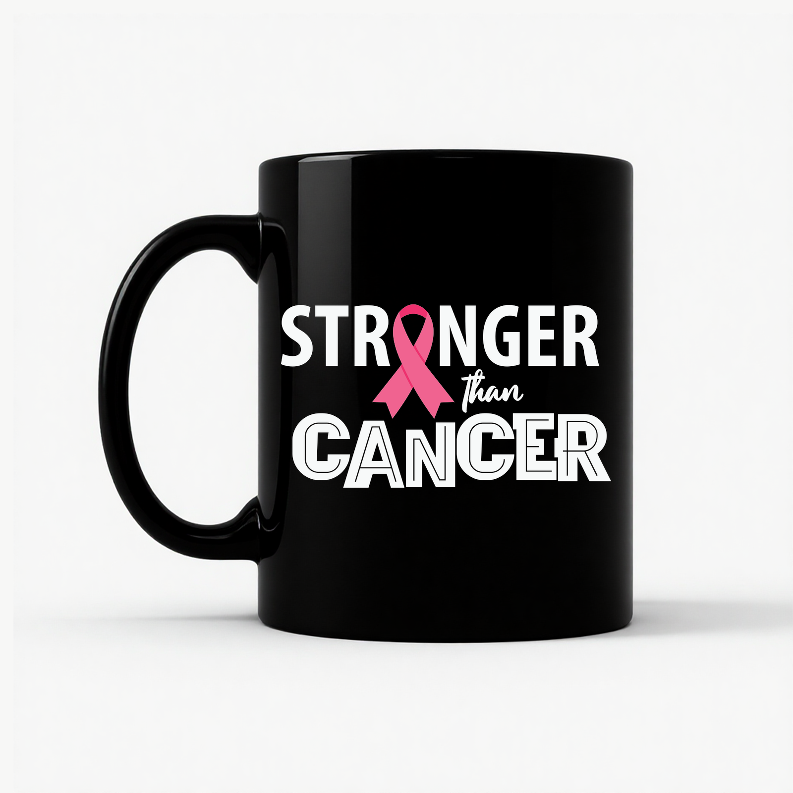 Stronger Than Cancer Mug in Black