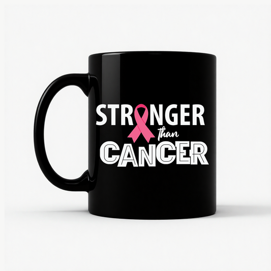 Stronger Than Cancer Mug in Black