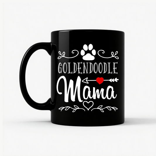 Goldendoodle Mama - Dog Lover Gift Mug in Black