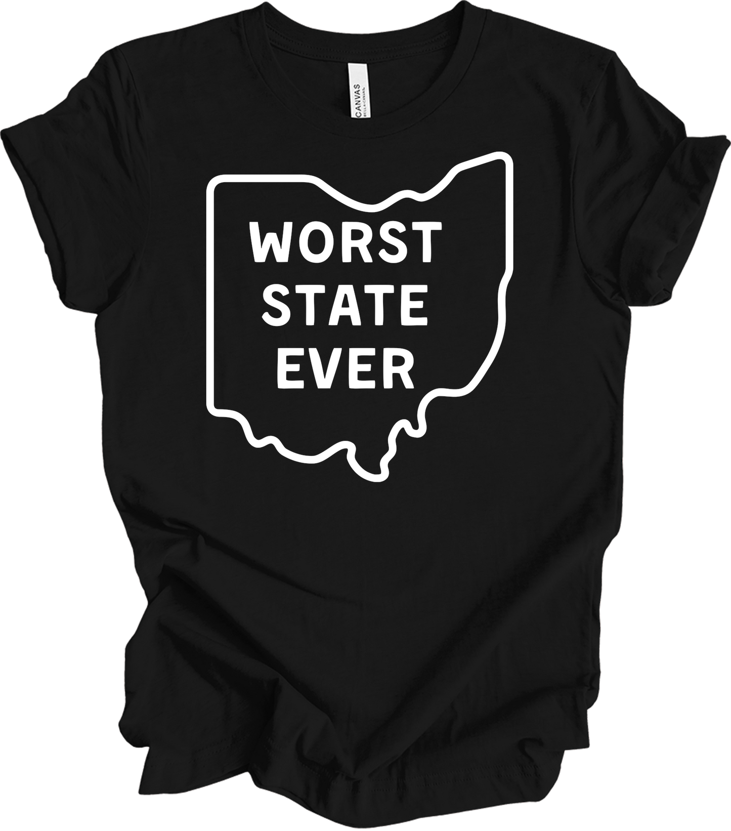Worst State Ever Ohio - Funny State Rivalry T-Shirt in Black