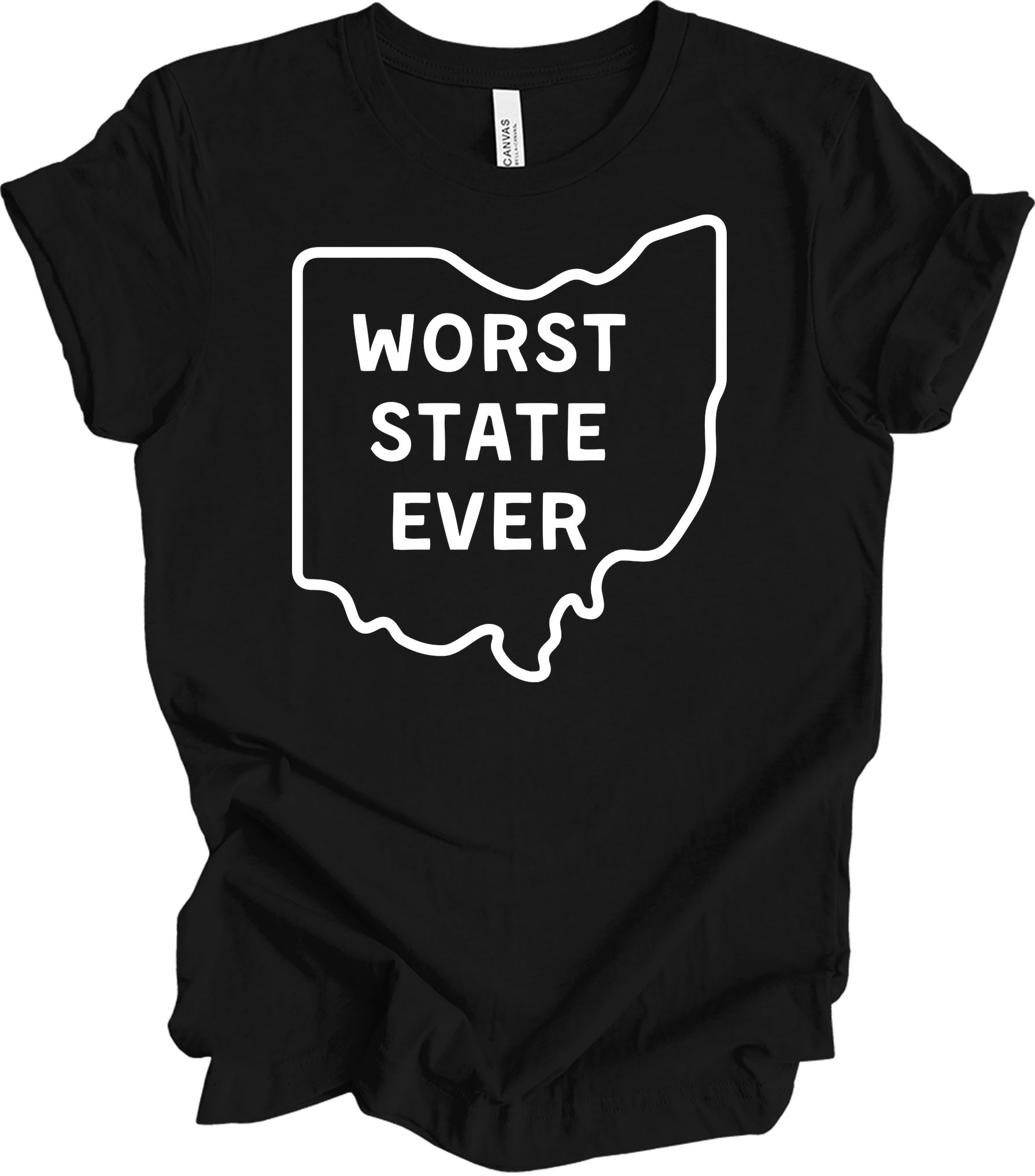 Worst State Ever Ohio - Funny State Rivalry T-Shirt in Black