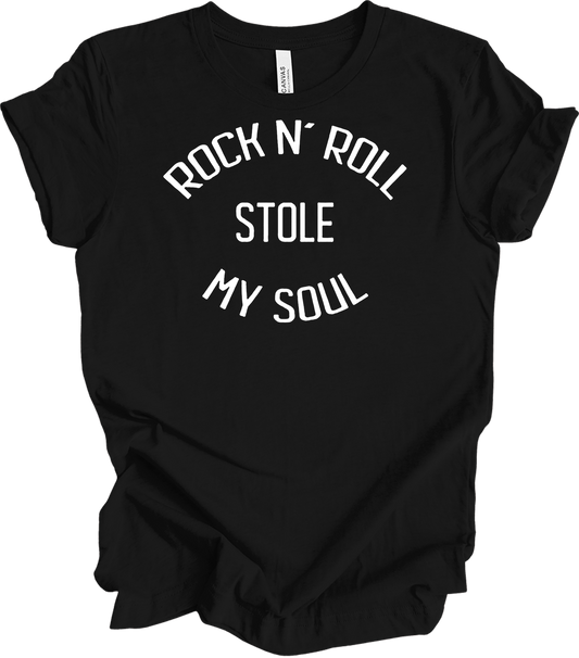 Rock N' Roll Stole My Soul T-Shirt in Black