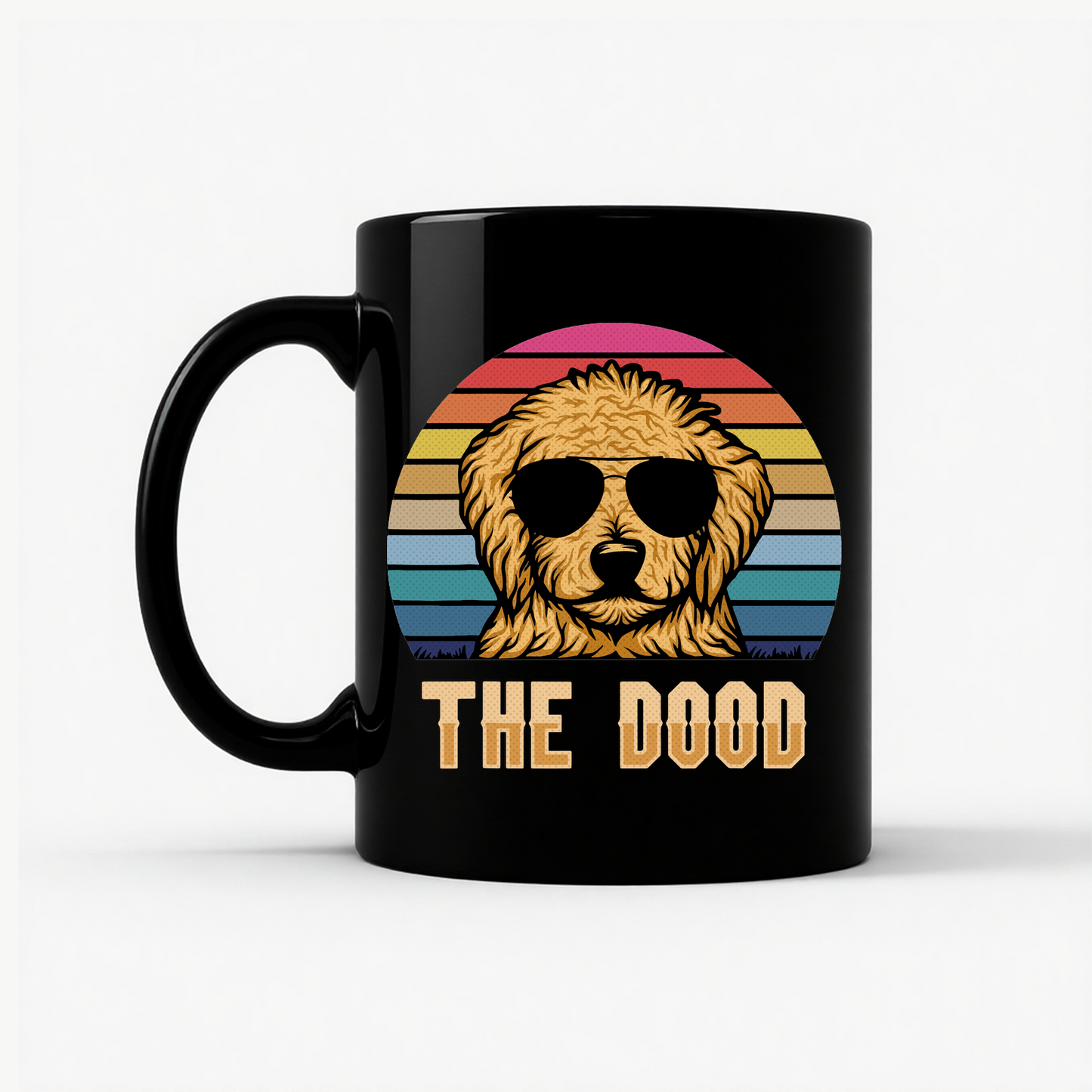 The Dood Goldendoodle - Vintage Retro Dog Lover Mug in Black