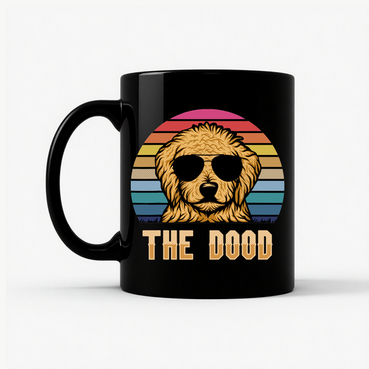 The Dood Goldendoodle - Vintage Retro Dog Lover Mug in Black