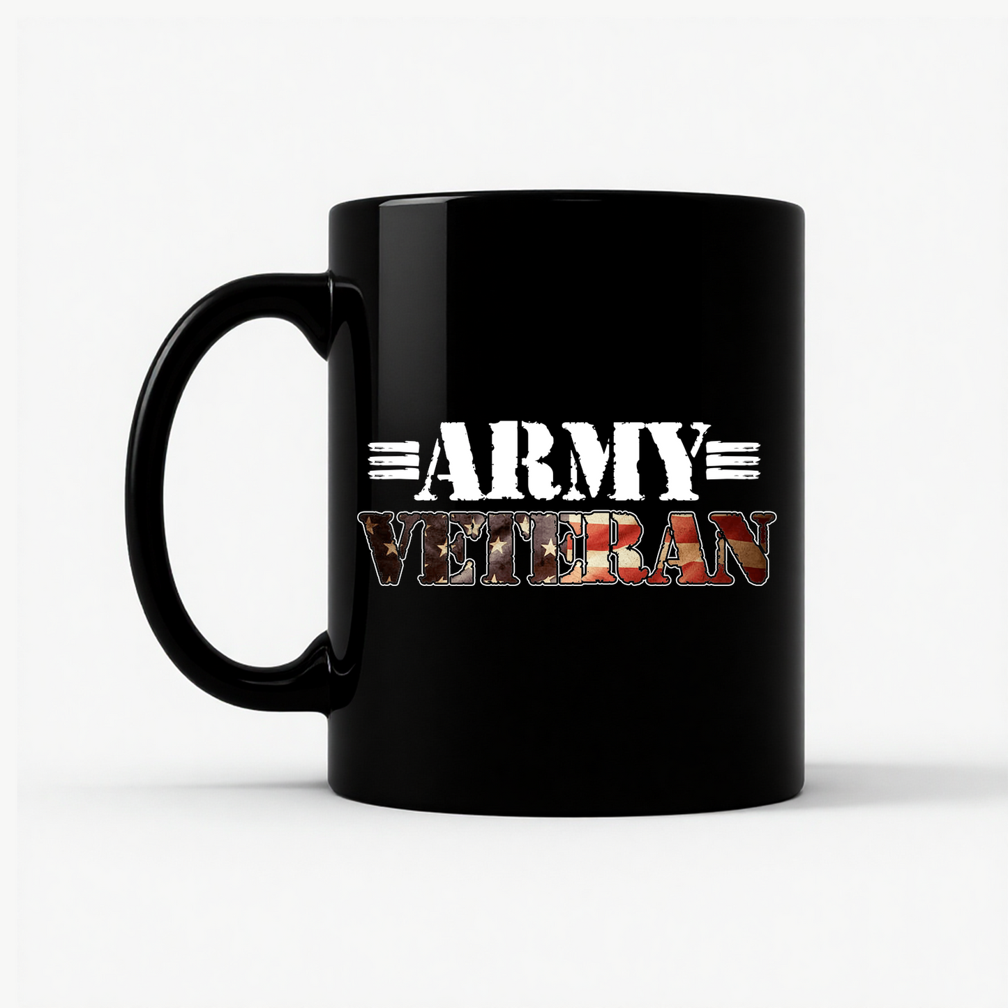 US Army Veteran Flag Mug in Black
