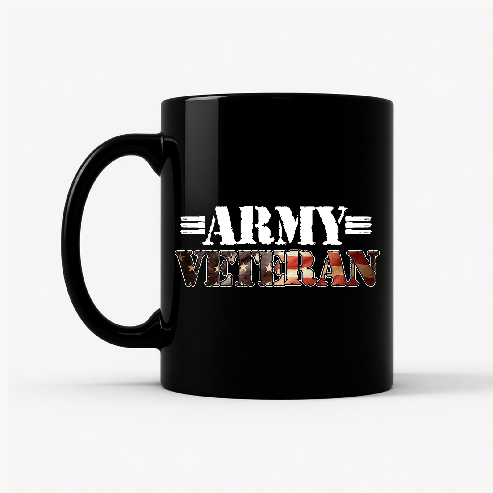 US Army Veteran Flag Mug in Black