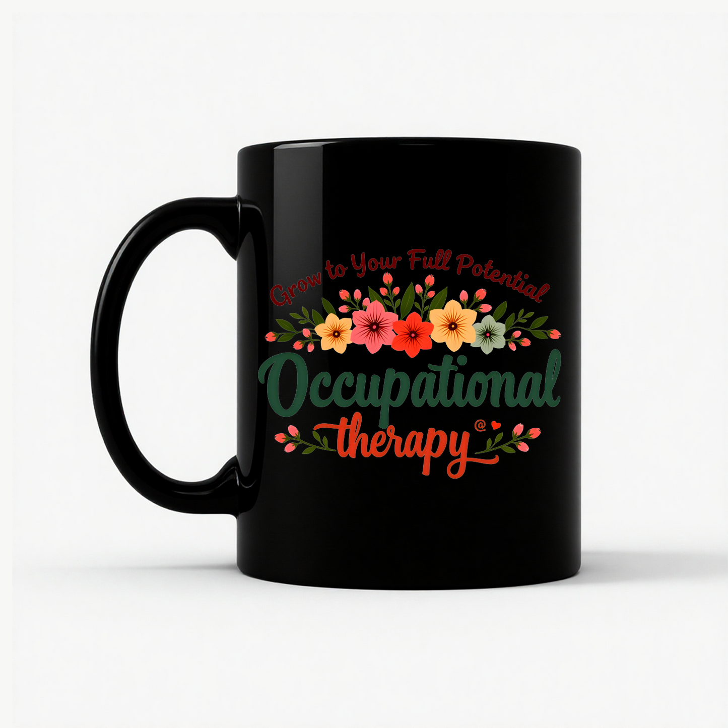 Occupational Therapy - Floral Mug in Black