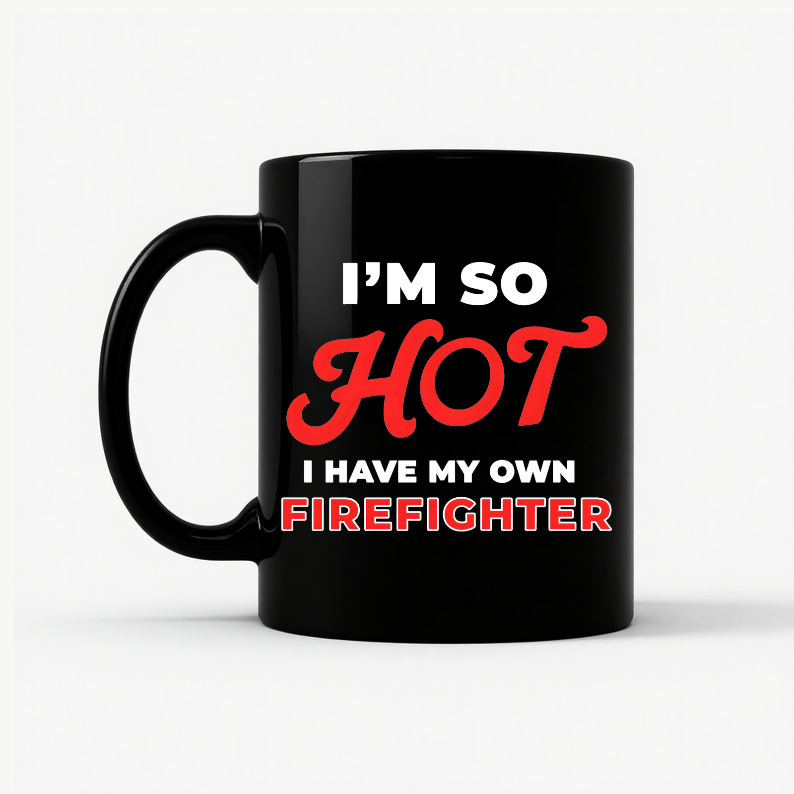 Funny Firefighter Partner Mug in Black