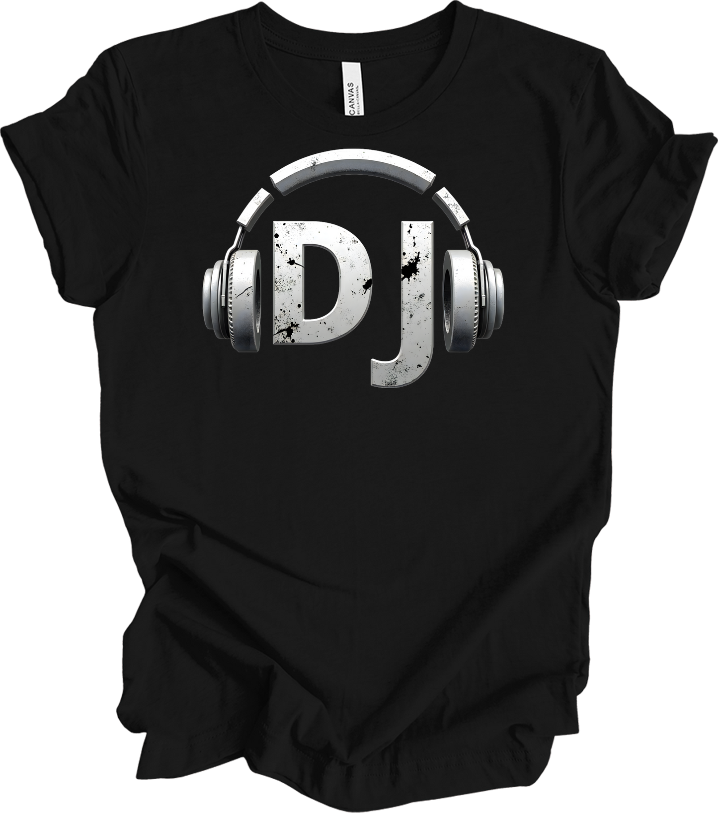DJ Headphones for Music Fans T-Shirt in Black