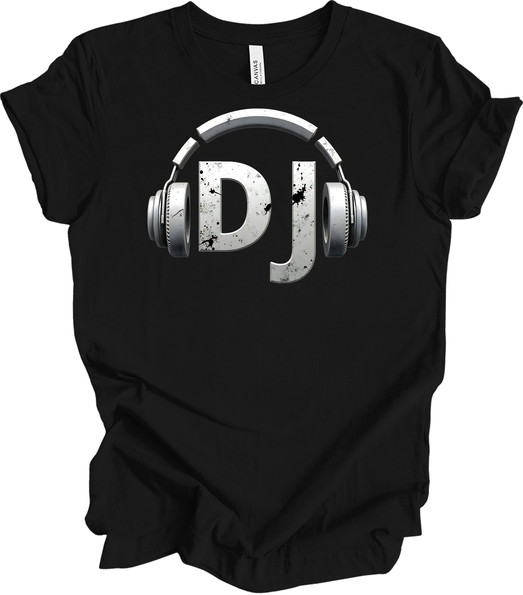 DJ Headphones for Music Fans T-Shirt in Black