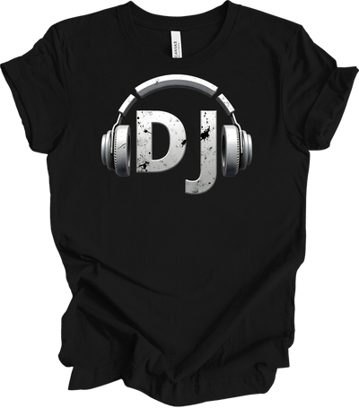 DJ Headphones for Music Fans T-Shirt in Black