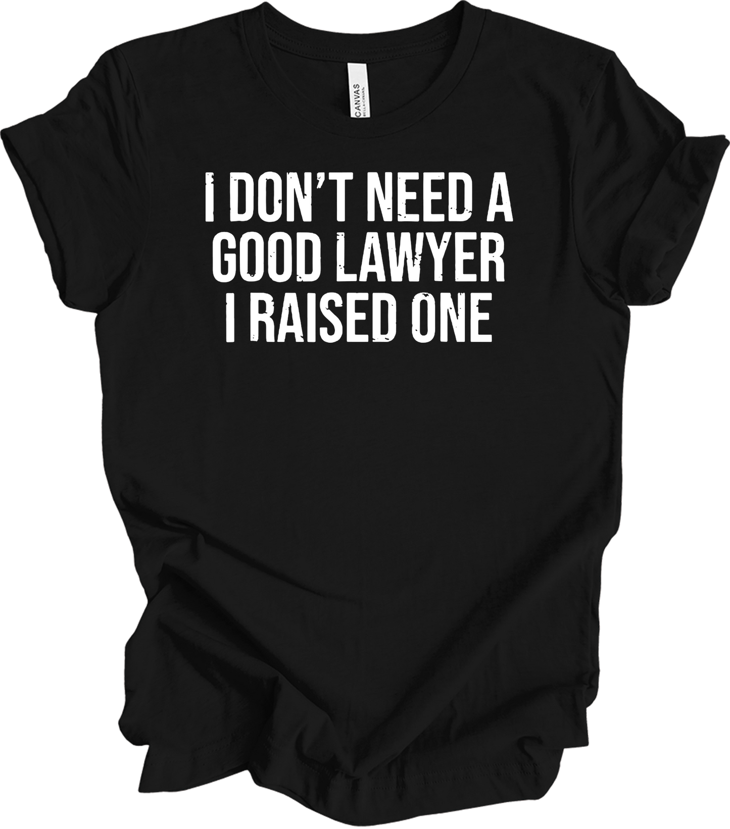 Raised A Lawyer - I Don't Need A Good Lawyer I Raised One T-Shirt in Black