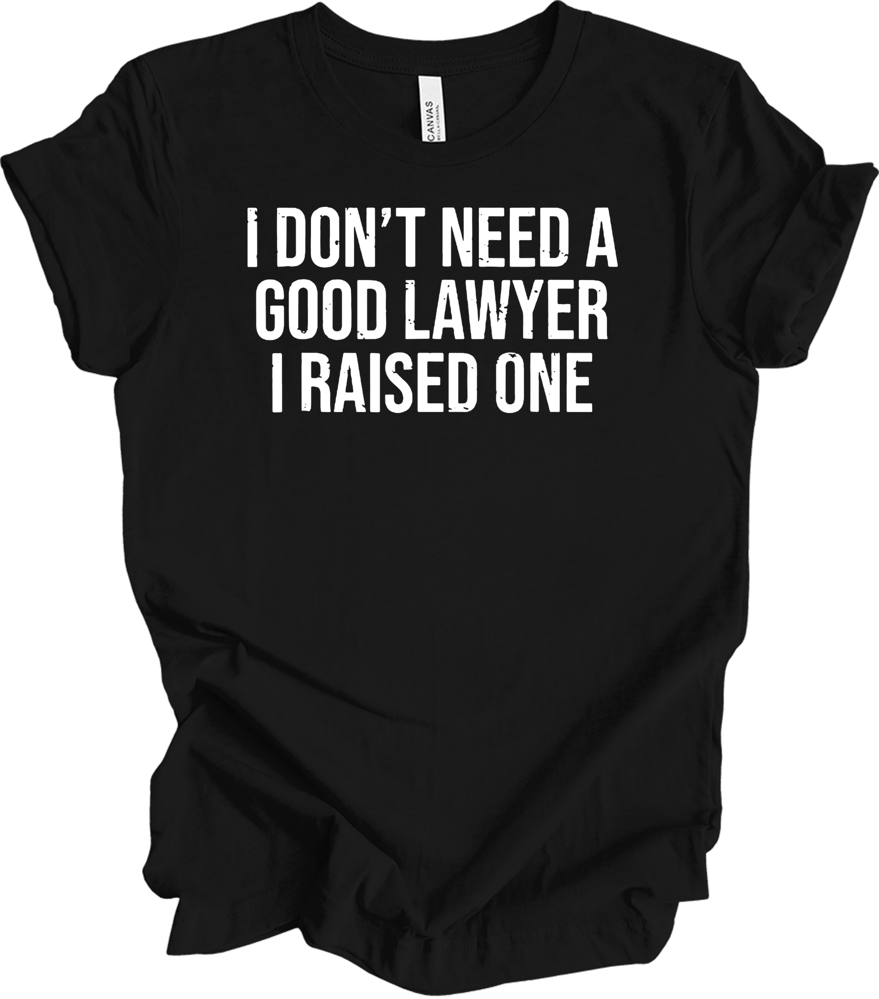Raised A Lawyer - I Don't Need A Good Lawyer I Raised One T-Shirt in Black