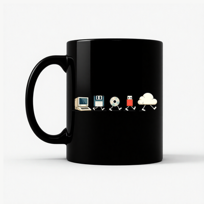 Retro Programmer Evolution Mug in Black