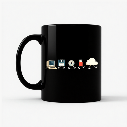 Retro Programmer Evolution Mug in Black
