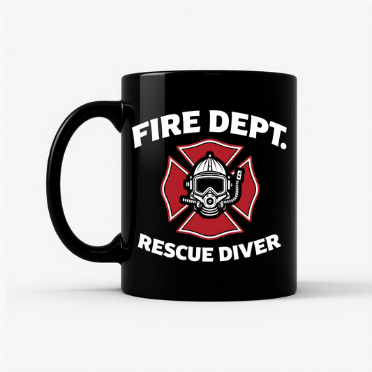 Fire Dept. Rescue Diver Mug in Black