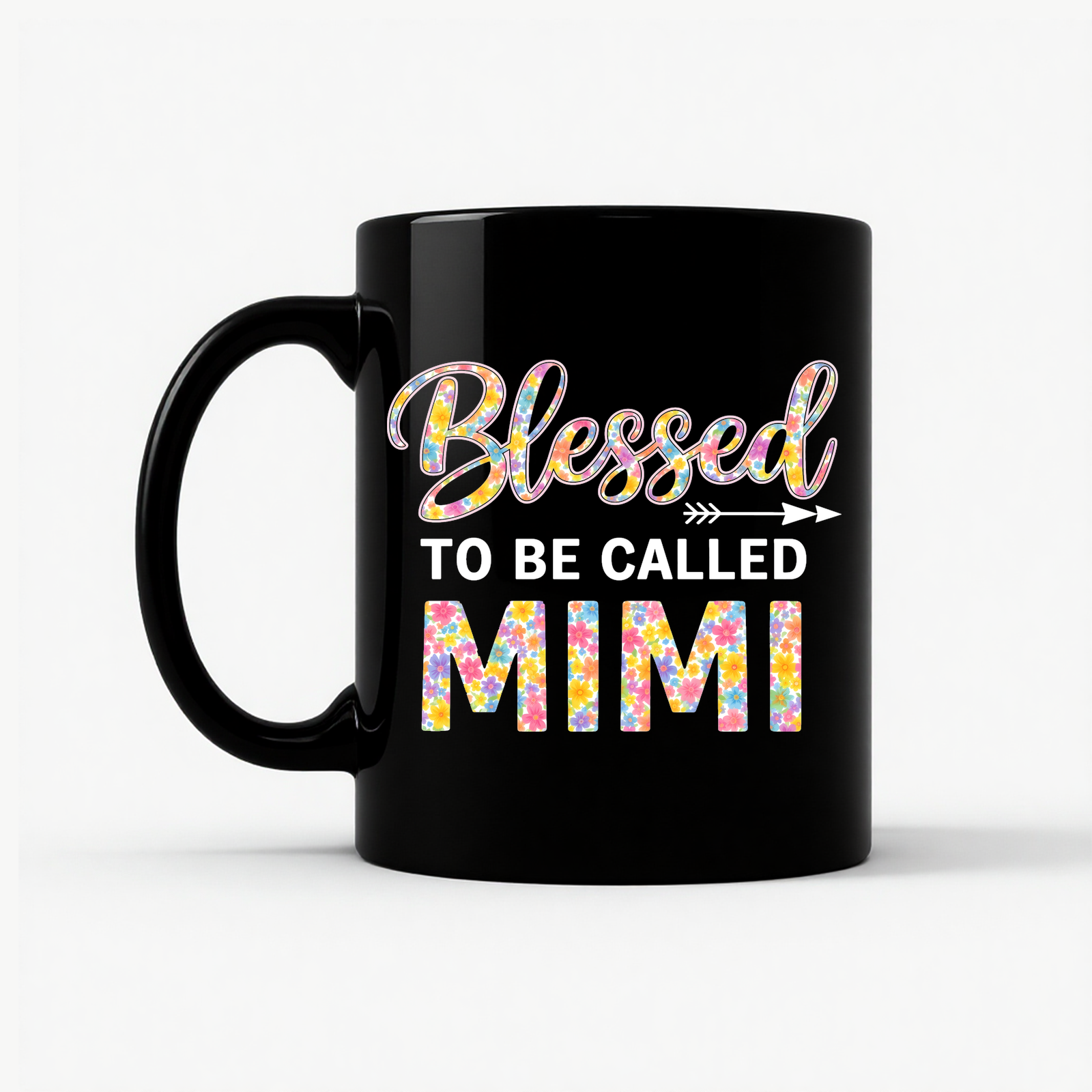 Blessed Mimi Floral Mug in Black