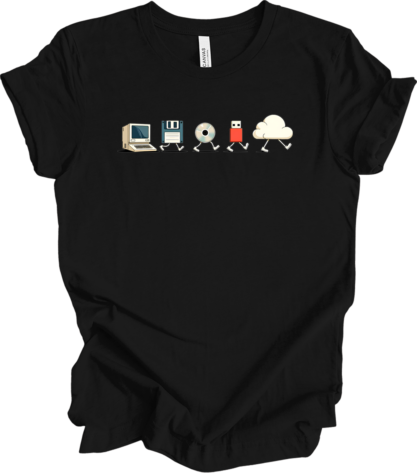 Retro Programmer Evolution T-Shirt in Black