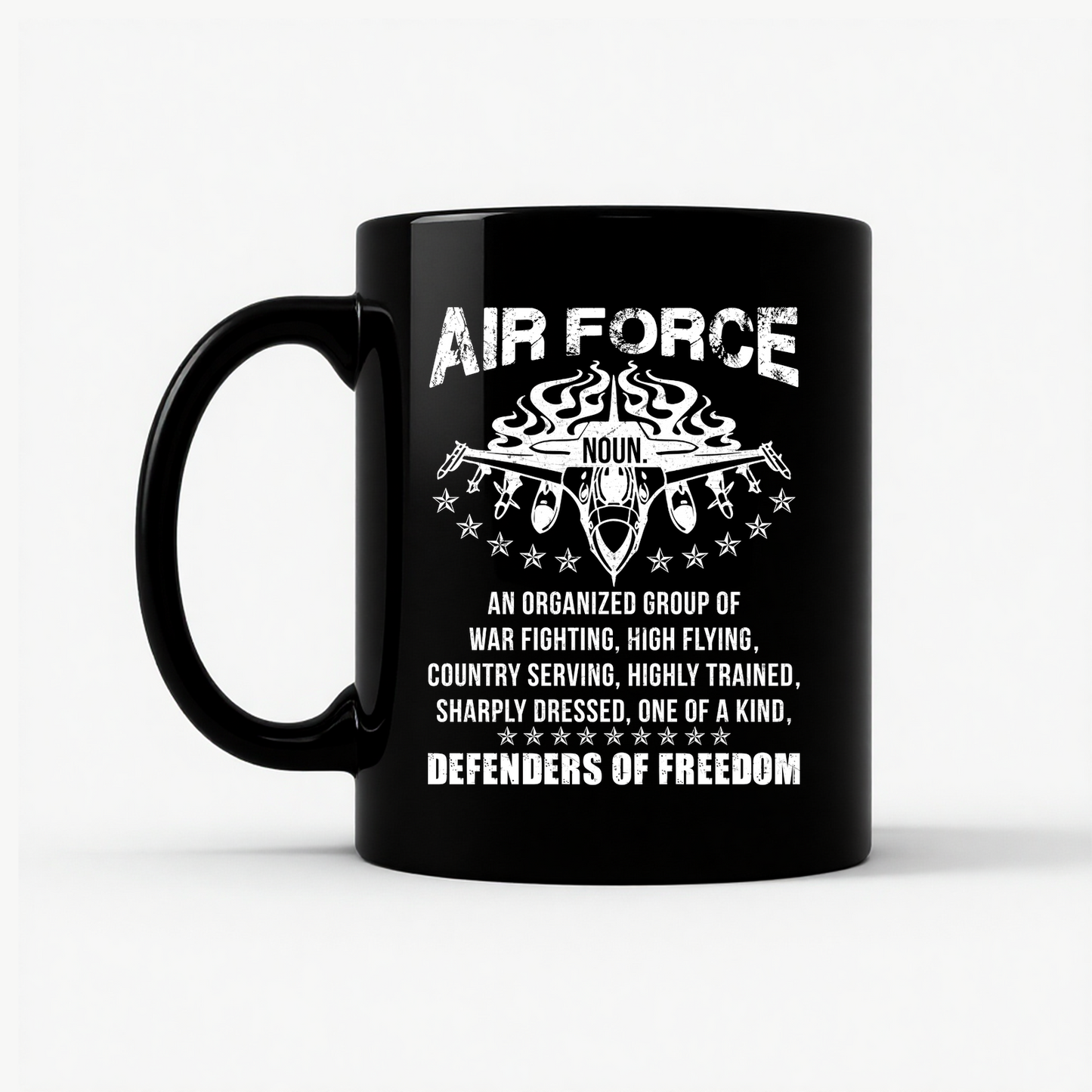 Air Force Noun : Freedom Defenders Mug in Black